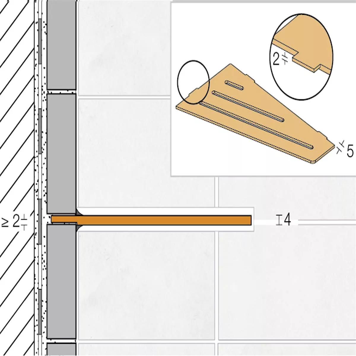 Wandablage Duschablage Schlüter 4eck 15,4x29,5cm Square Grau