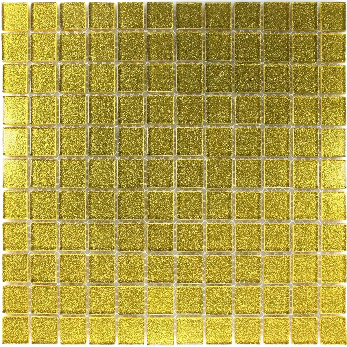 Muster von Glasmosaik Fliesen Wichita Gold Glitzer