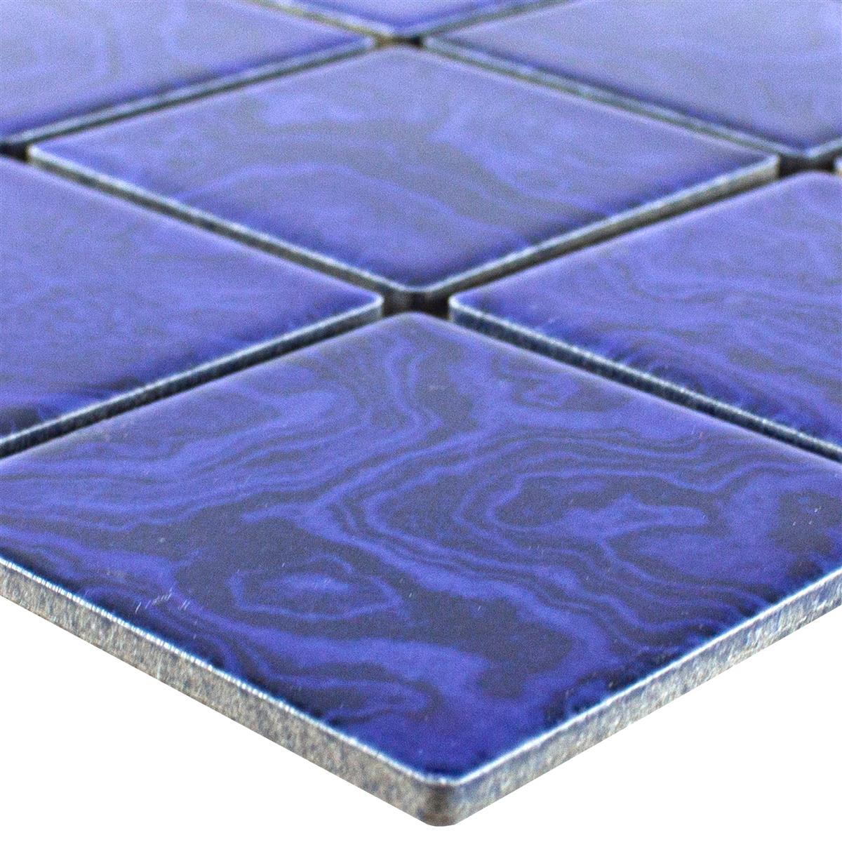 Keramik Mosaikfliesen David Marineblau Uni