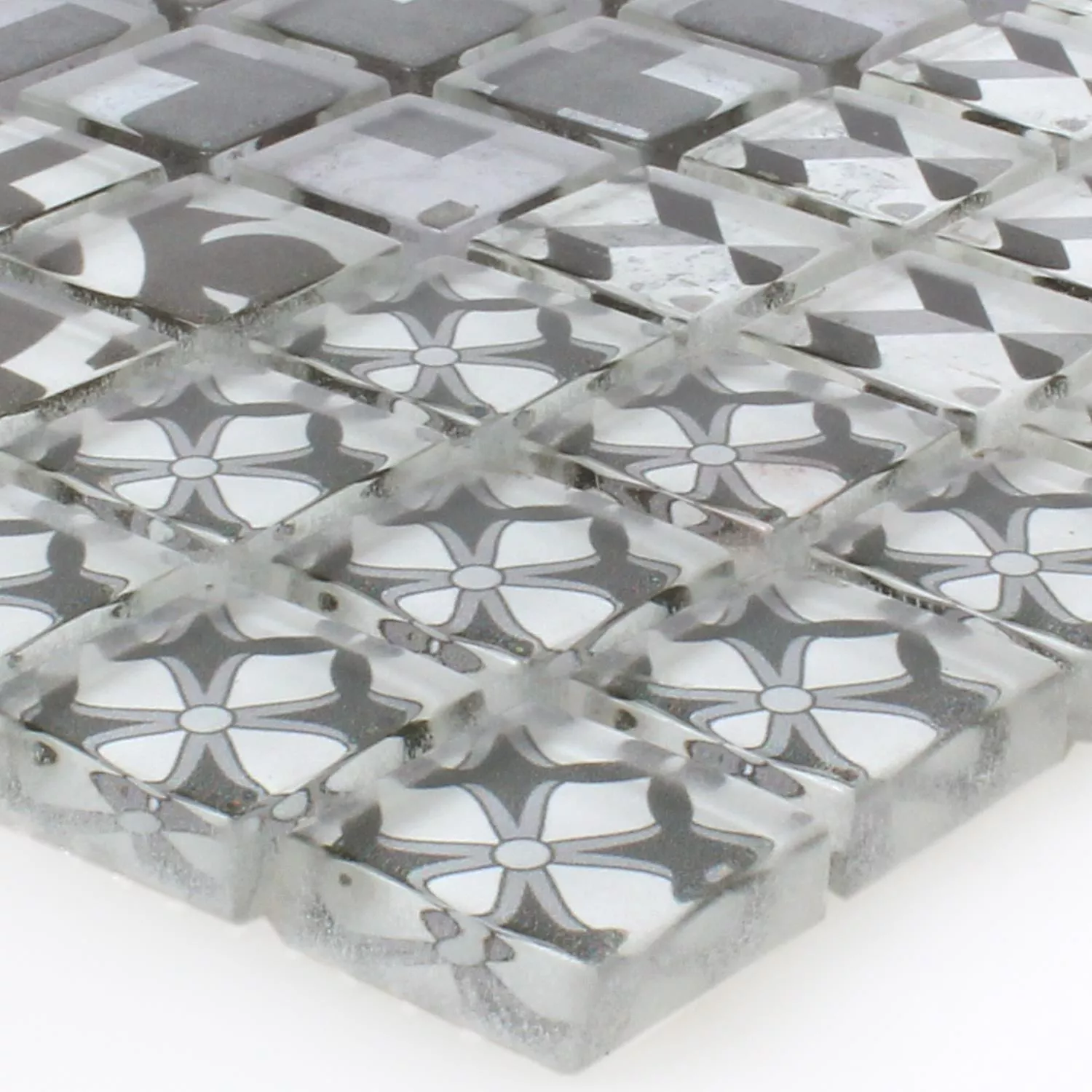 Muster von Mosaikfliesen Glas Inspiration Schwarz