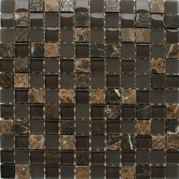 Muster von Mosaikfliesen Glas Kalkstein Marmor Gizeh Braun