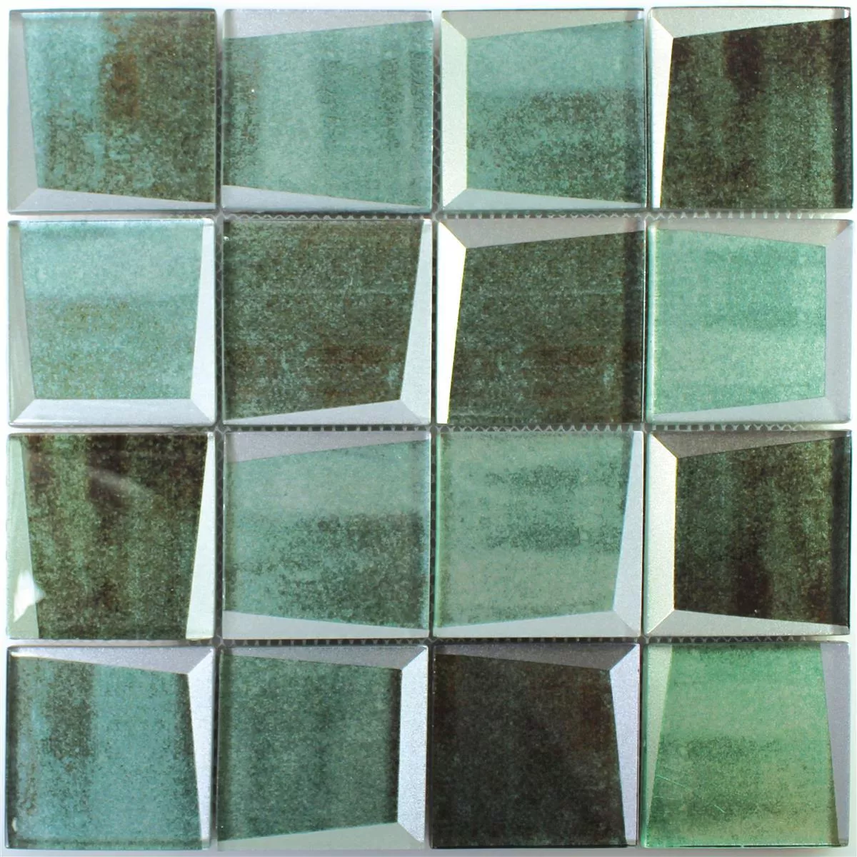 Muster von Glasmosaik 3D Optik Leonora Grün