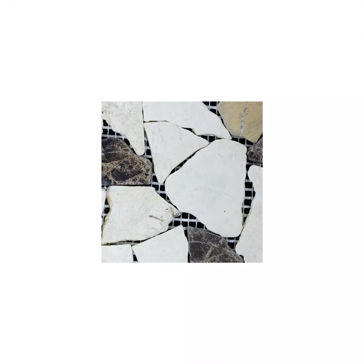 Muster von Marmor Bruch Mosaikfliesen Dolcevista Braun Weiss