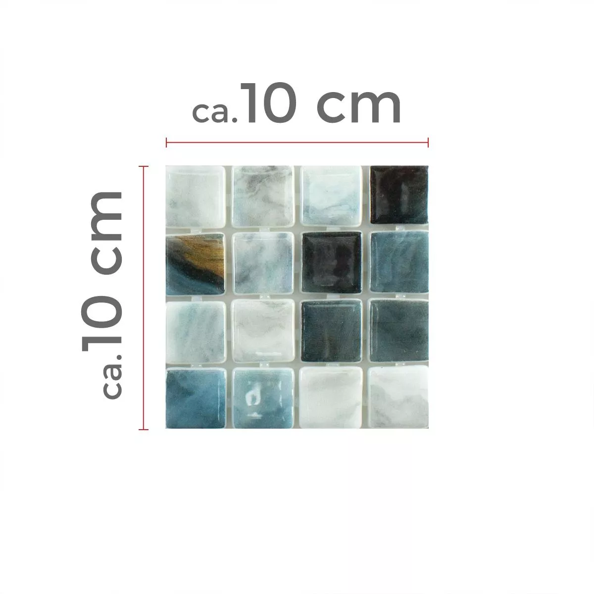 Muster von Glas Schwimmbad Mosaik Baltic Blau Grau 25x25mm
