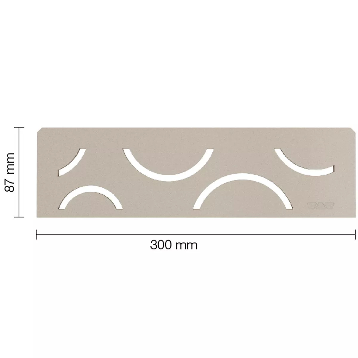 Nischen Wandablage Schlüter Rechteck 30x8,7cm Curve Cream