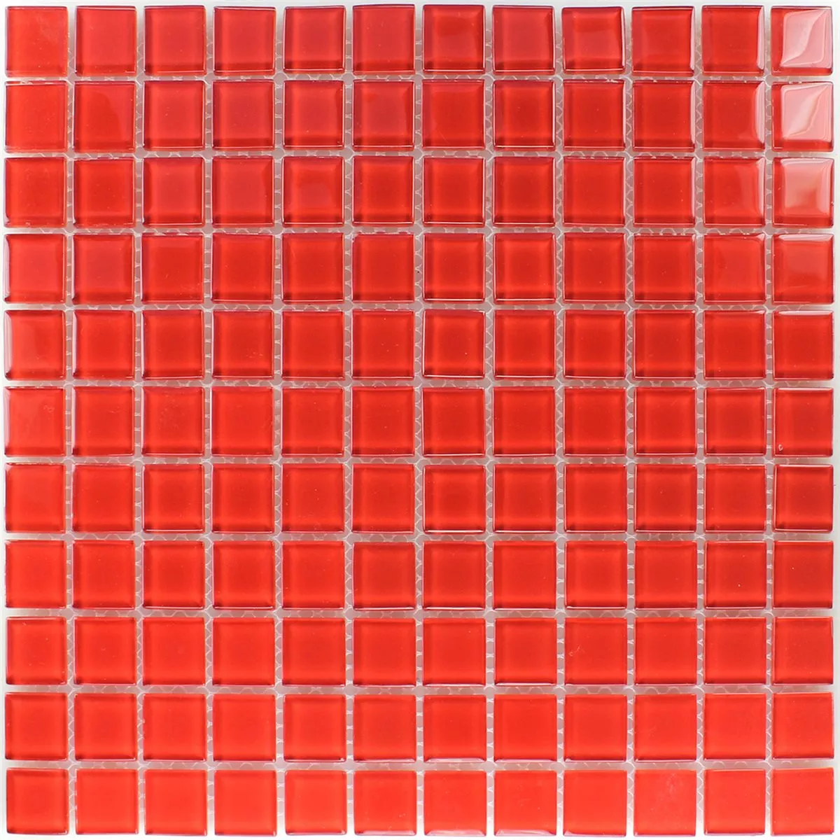 Mosaikfliesen Glas Rot Uni 25x25x4mm