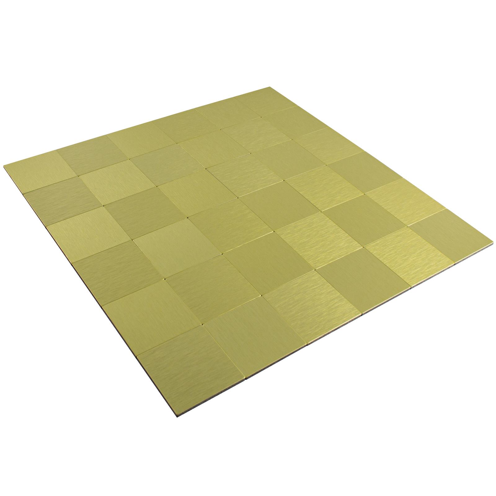 Mosaikfliesen Metall Selbstklebend Vryburg Gold Quadrat 48