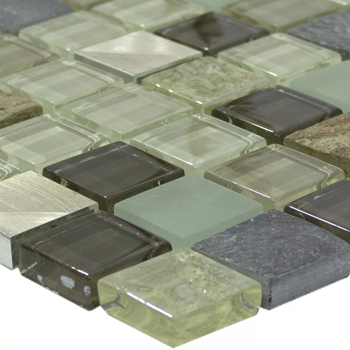 Glas Naturstein Aluminium Mosaikfliese Konoha Beige Braun Glas Naturstein Aluminium Mosaikfliese Konoha Beige Braun