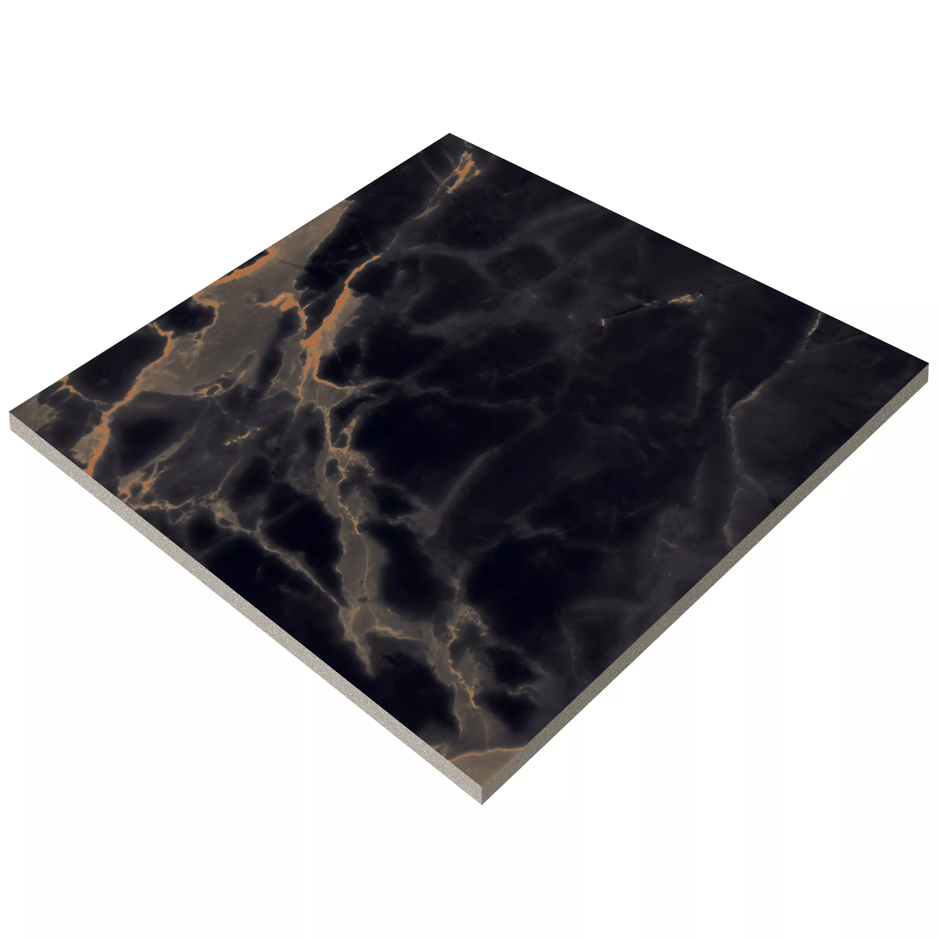 Bodenfliese Livingstone Schwarz Gold Poliert 120x120cm
