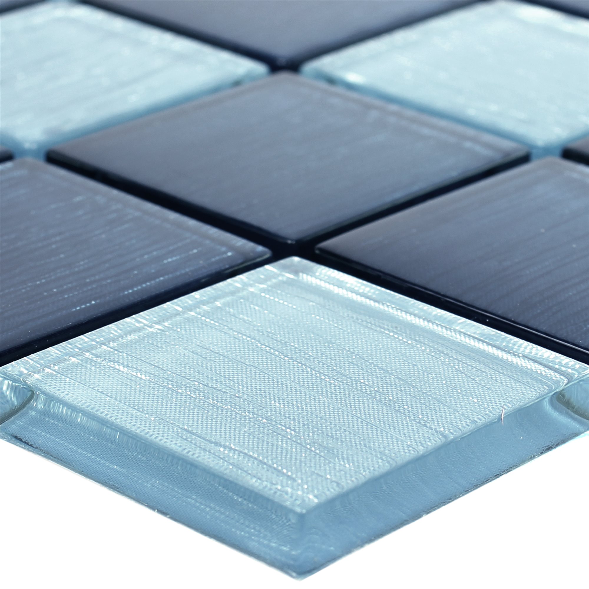 Muster von Glasmosaik Fliesen Bellevue Blau