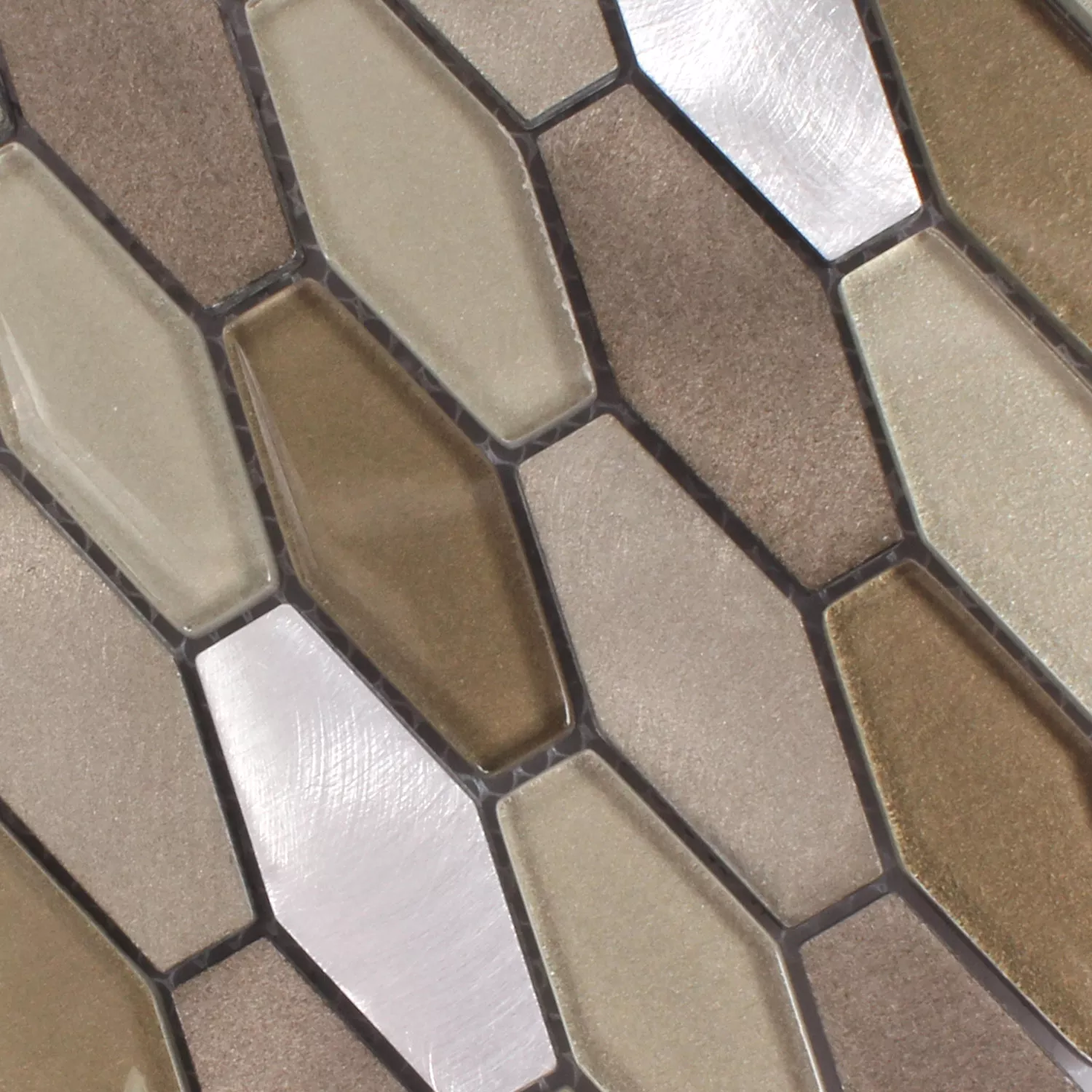 Muster von Mosaikfliesen Glas Metall Lupo Hexagon