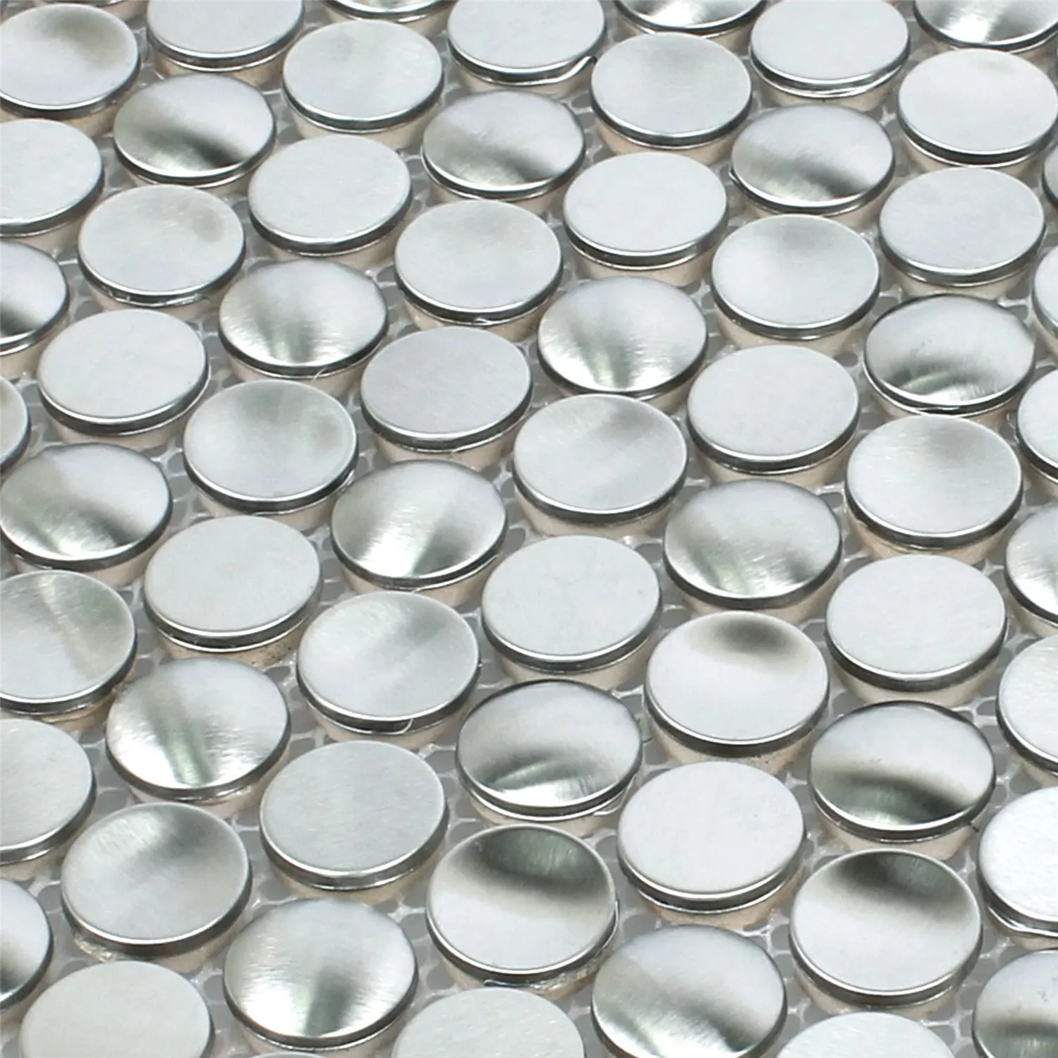 Muster von Mosaikfliesen Edelstahl Celeus Silber Gewellt