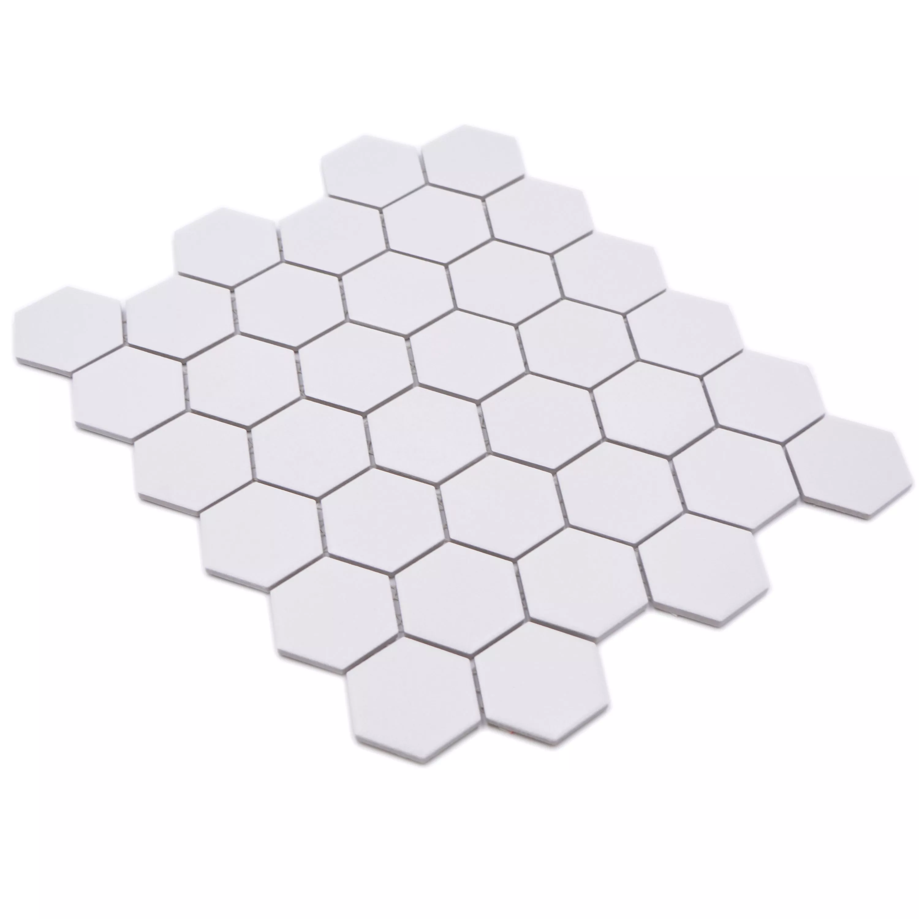 Keramikmosaik Bismarck R10B Hexagon Weiß H51