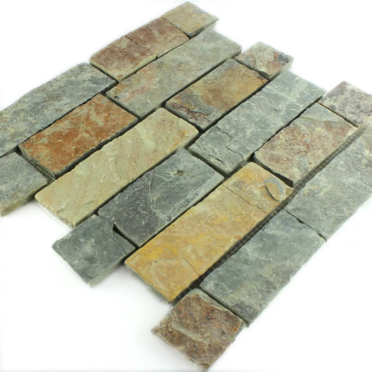 Mosaikfliesen Schiefer Gidley Rost Braun Brick