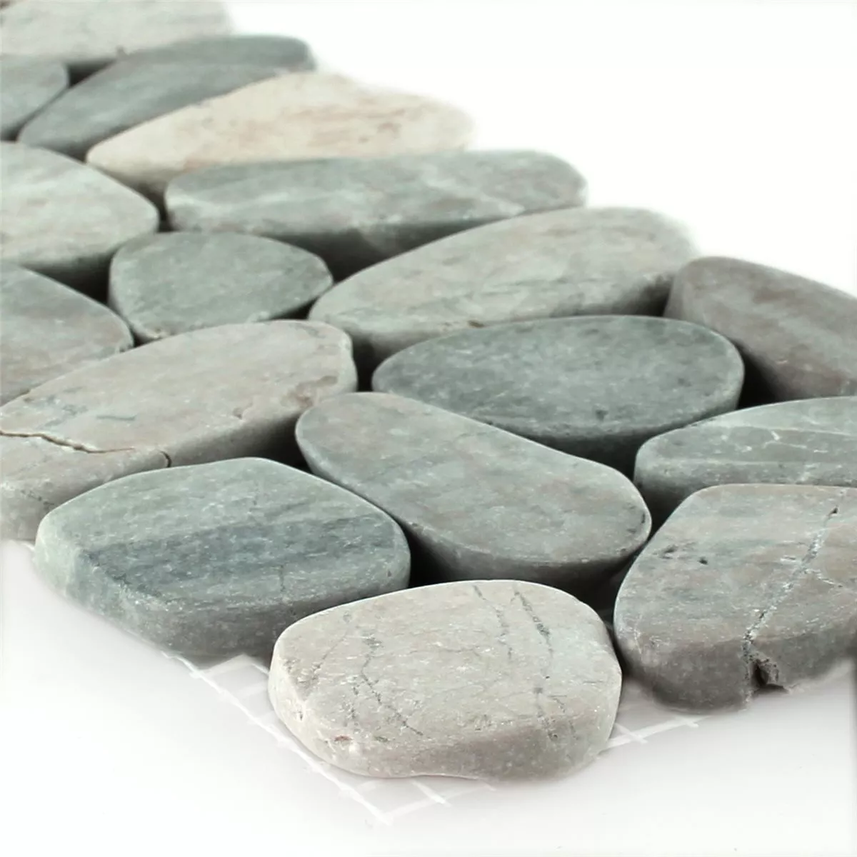 Flusskiesel Bordüre 10x30cm Hellgrau Pebbles Flusskiesel Bordüre 10x30cm Hellgrau Pebbles