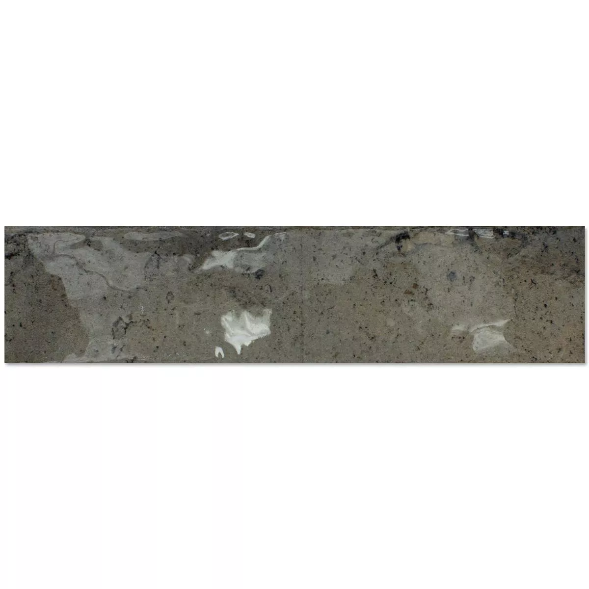 Wandfliesen Kiowa Glänzend Gewellt Grau 6x25cm