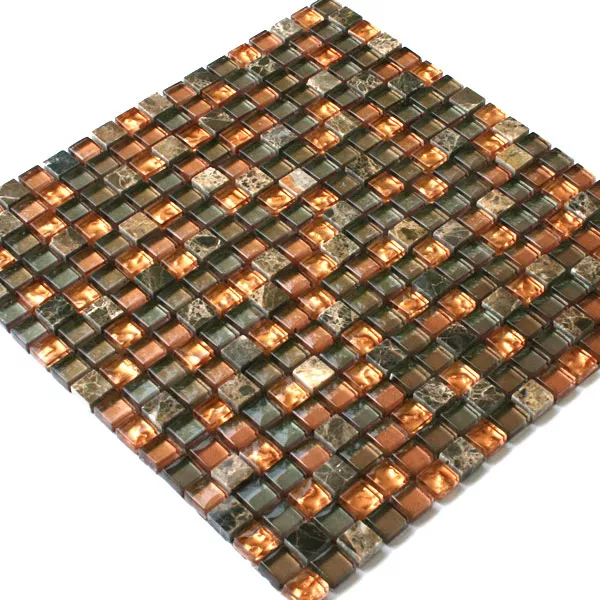 Muster von Mosaikfliesen Glas Marmor Tiger Braun