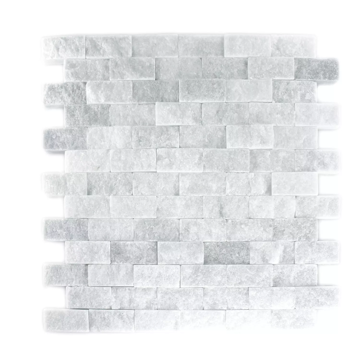 Mosaikfliesen Naturstein Marmor Treviso Brick Weiss 3D