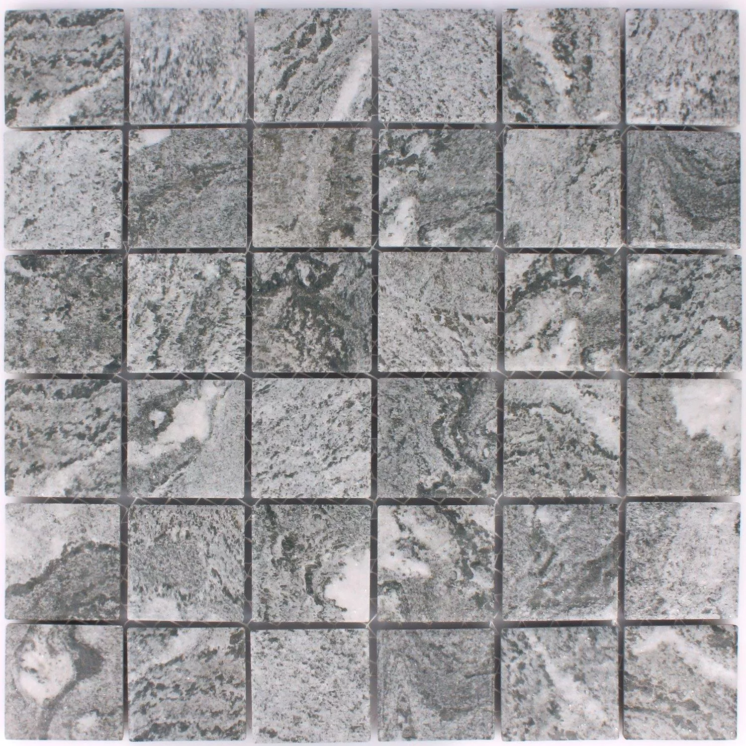 Muster von Mosaikfliesen Keramik Steinoptik Herkules Grau 