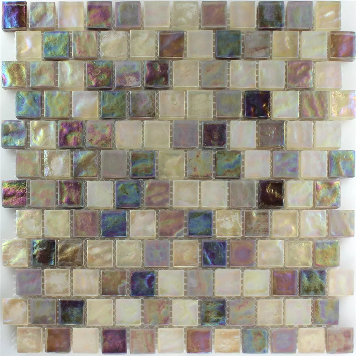 Muster von Mosaikfliesen Glas Perlmutt Effekt Creme