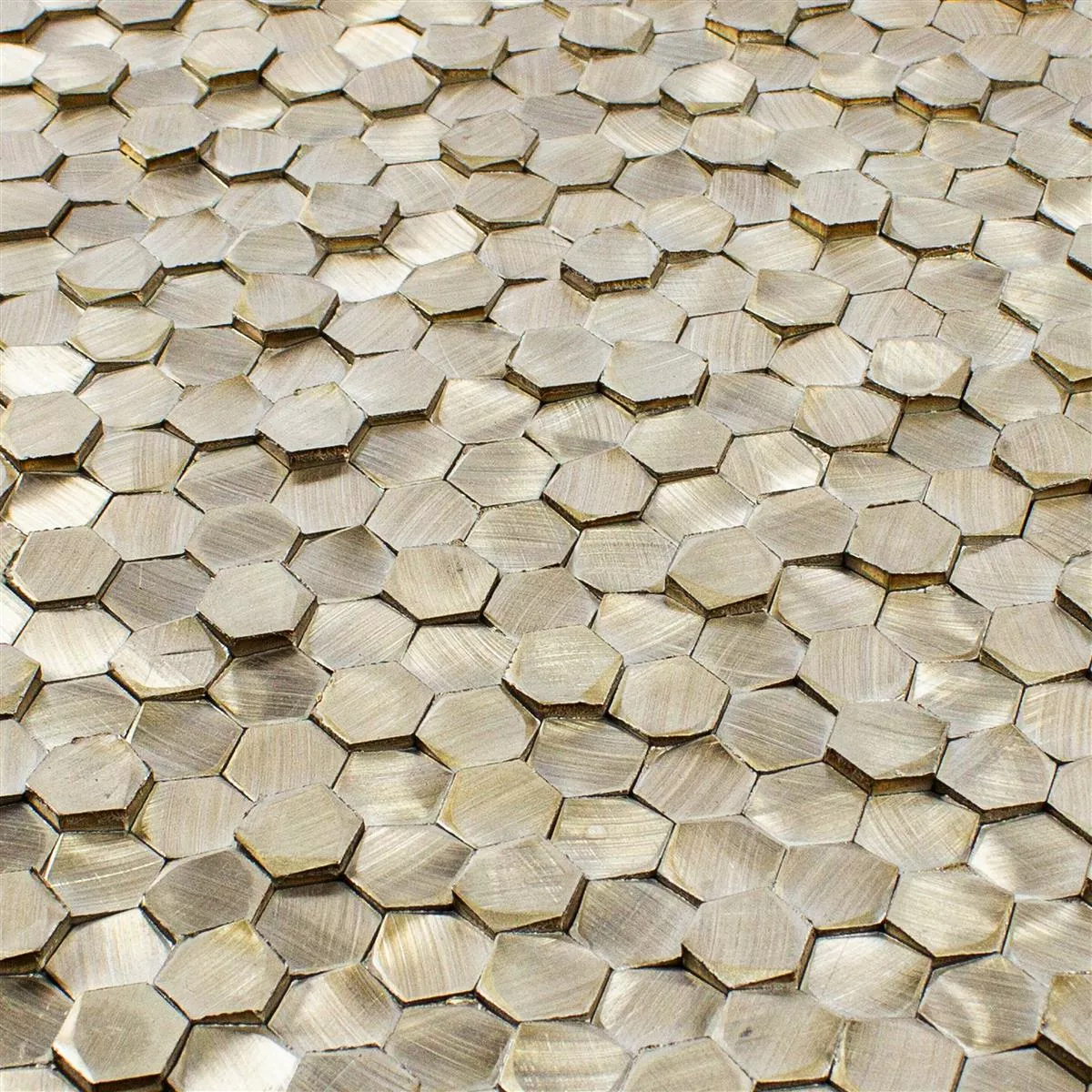 Muster von Aluminium Metall Mosaik Fliesen McAllen Gold