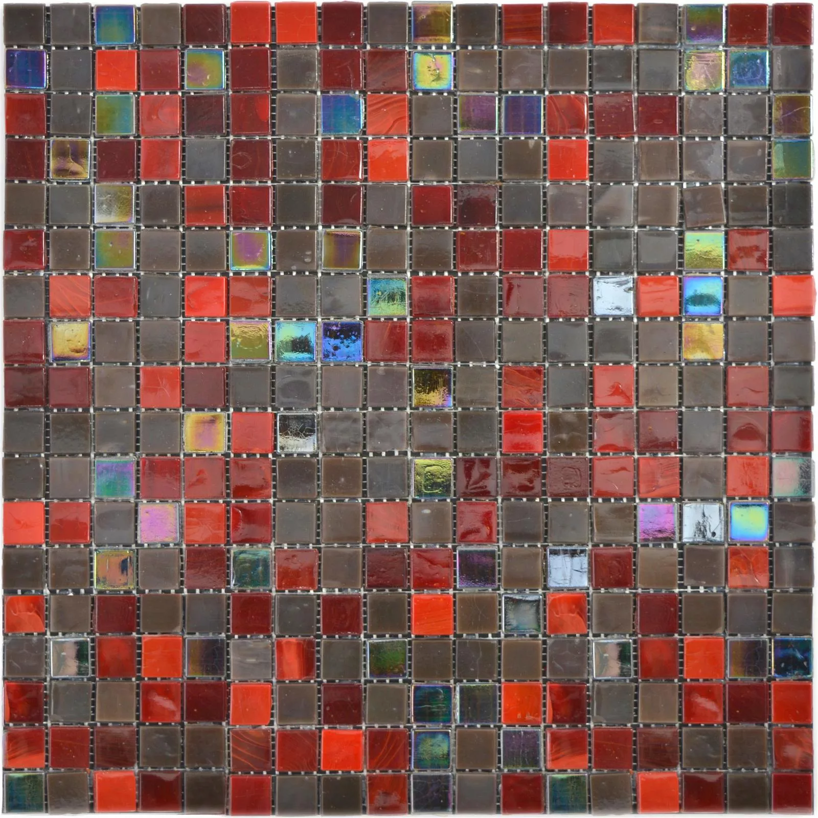 Muster von Glas Mosaikfliesen Rexford Perlmutt Effekt Braun Rot