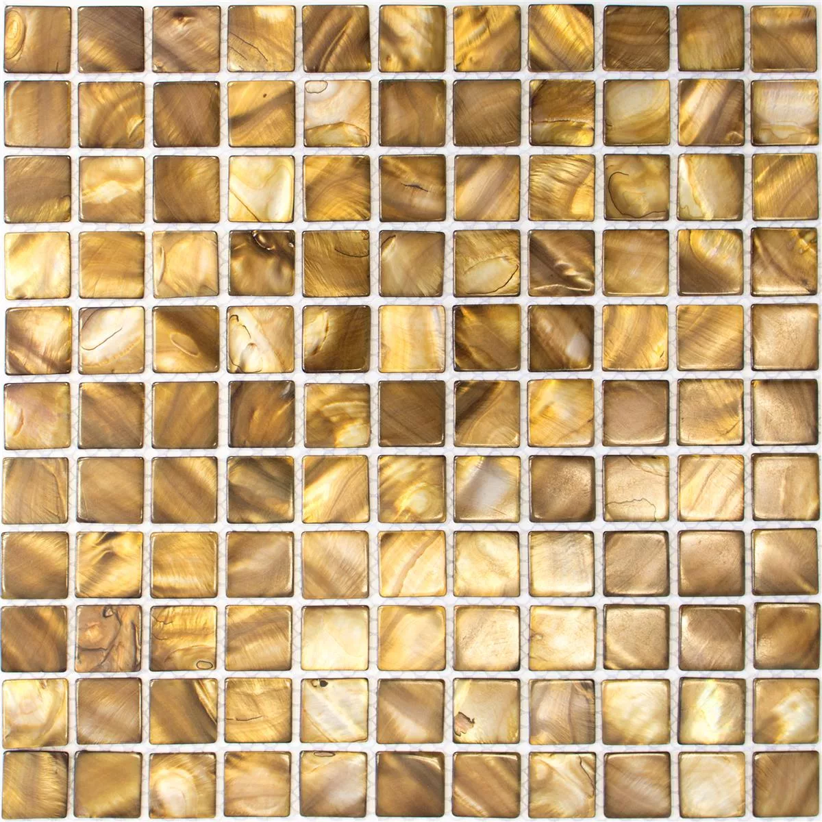 Muster von Mosaikfliesen Perlmutt Xenia Braun Beige