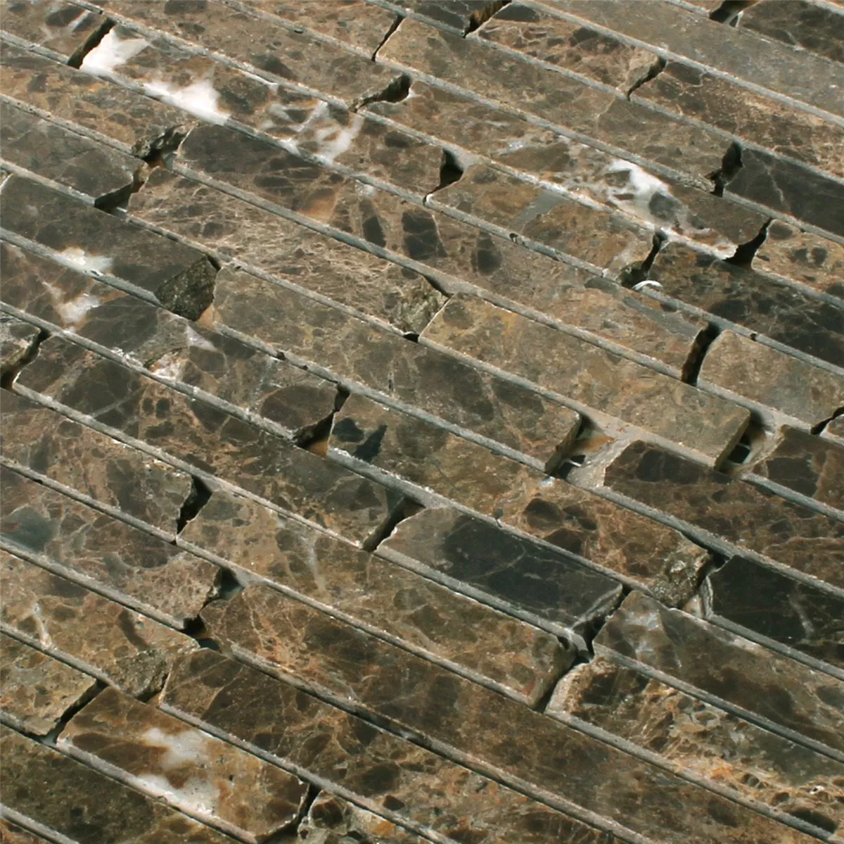 Muster von Mosaikfliesen Marmor Naturstein Impala Braun Poliert