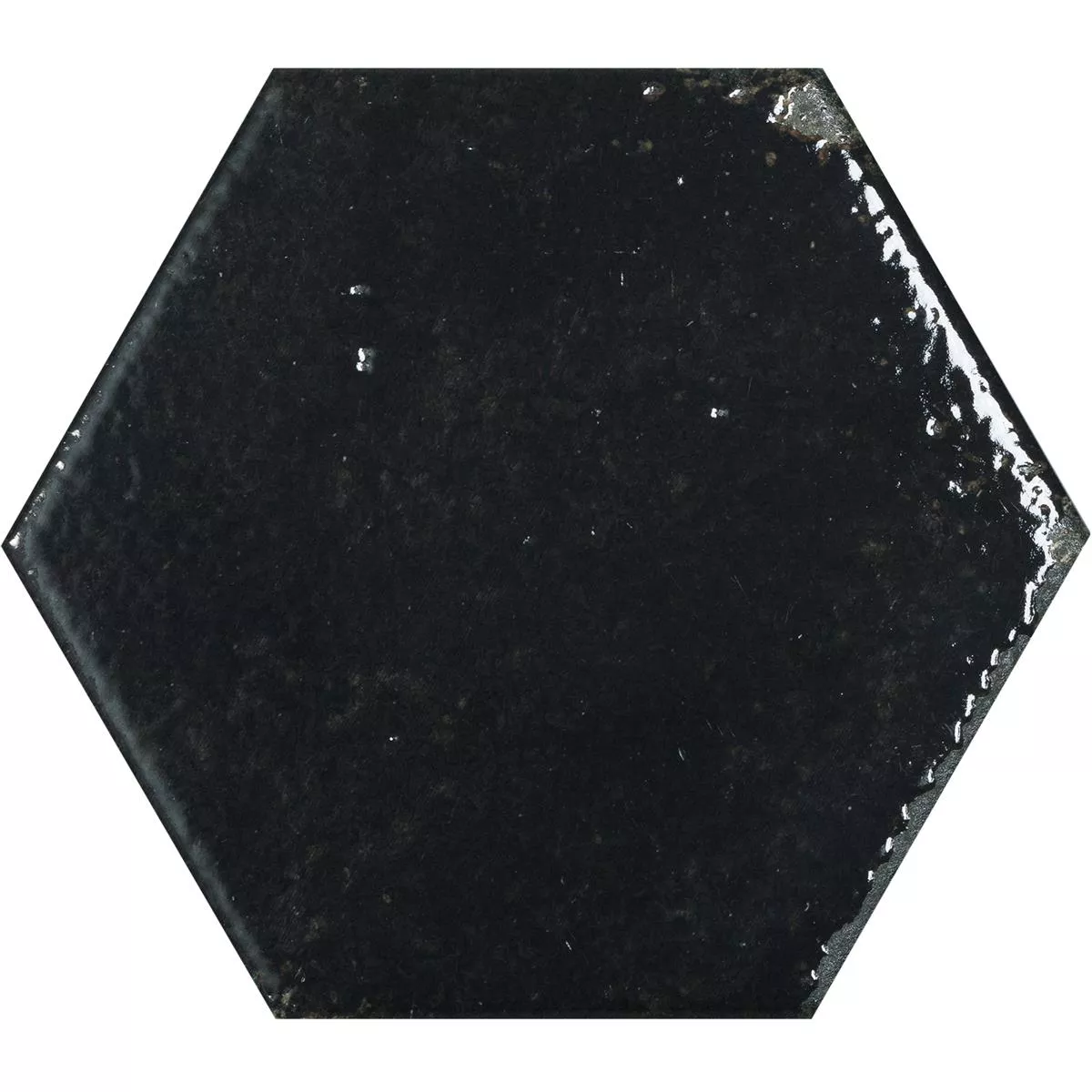 Wandfliesen Lara Glänzend Gewellt 13x15cm Hexagon Schwarz Wandfliesen Lara Glänzend Gewellt 13x15cm Hexagon Schwarz