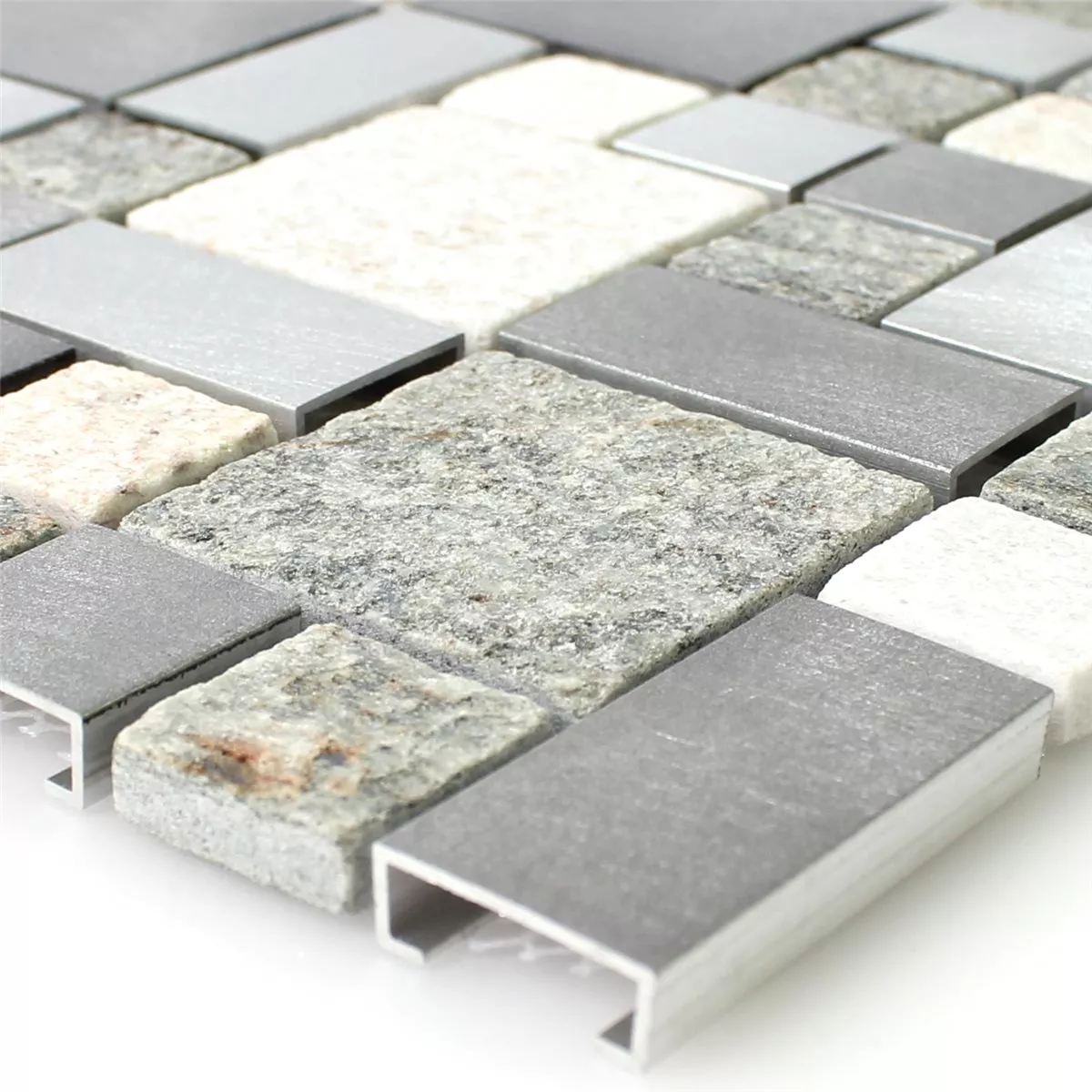 Mosaikfliesen Quarzit Aluminium Metall Fliesen Mix