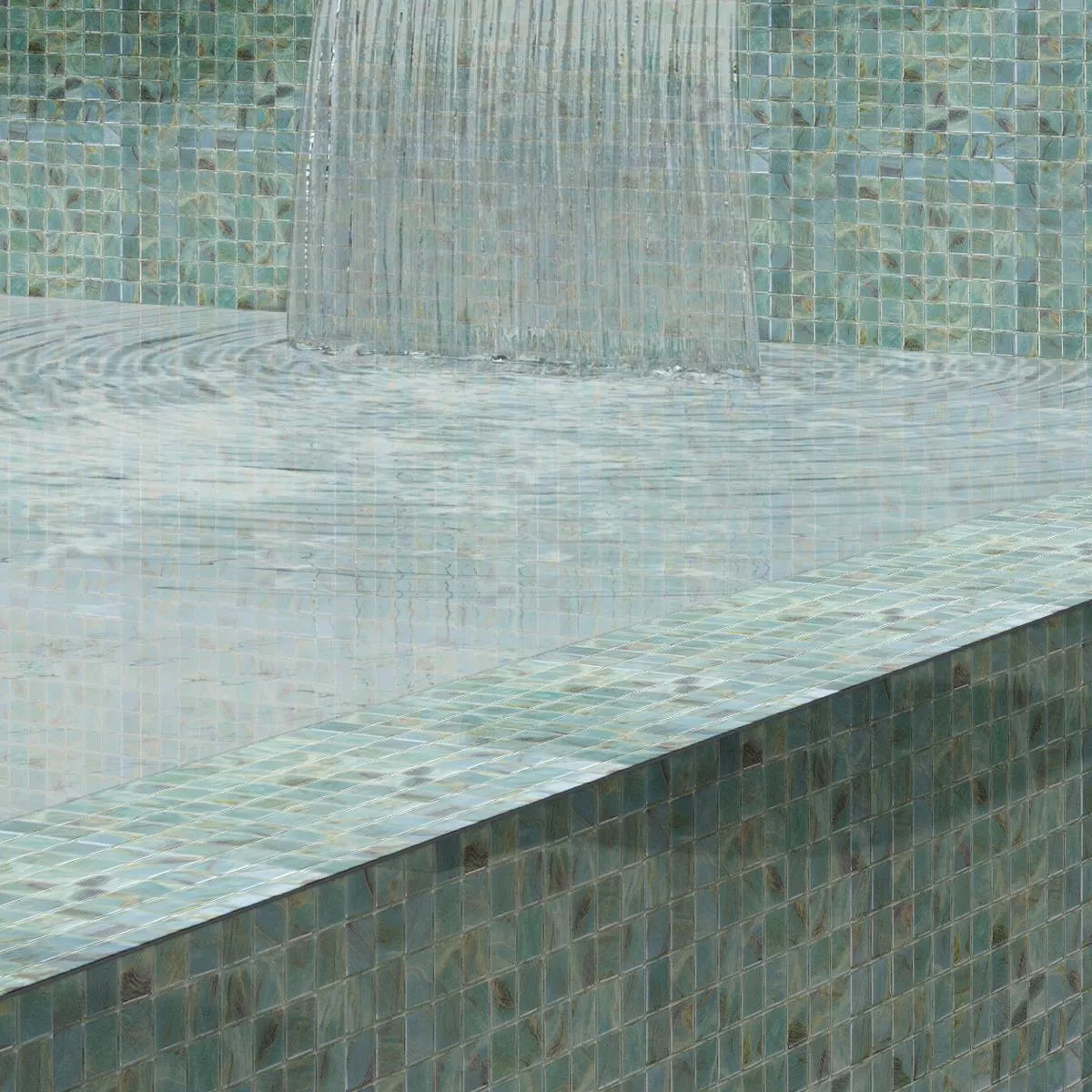 Glas Schwimmbad Pool Mosaik Alassio Türkis 38