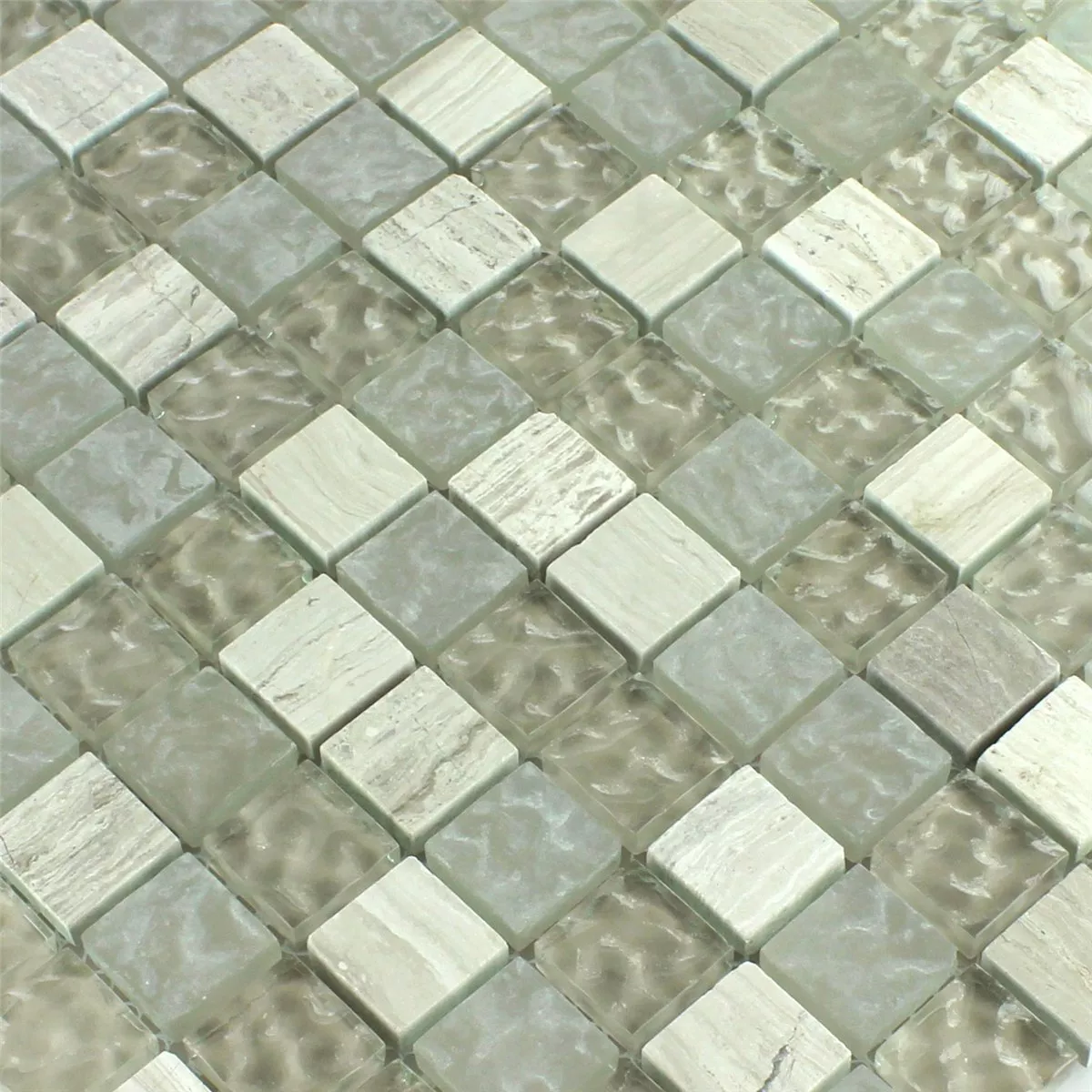 Muster von Mosaikfliesen Glas Marmor Burlywood  Getrommelt
