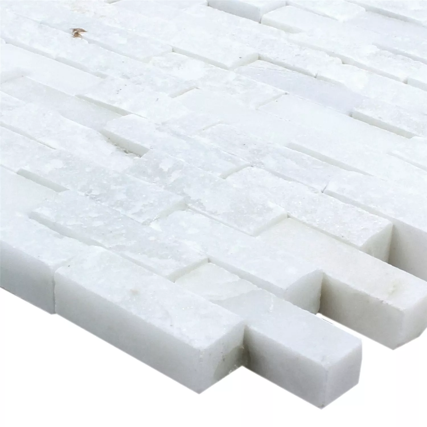 Mosaikfliesen Marmor Sirocco Weiss 3D Mosaikfliesen Marmor Sirocco Weiss 3D
