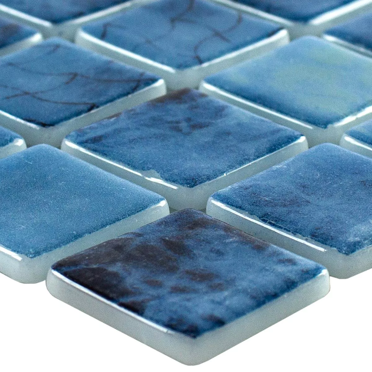 Muster von Glas Schwimmbad Mosaik Baltic Blau 25x25mm
