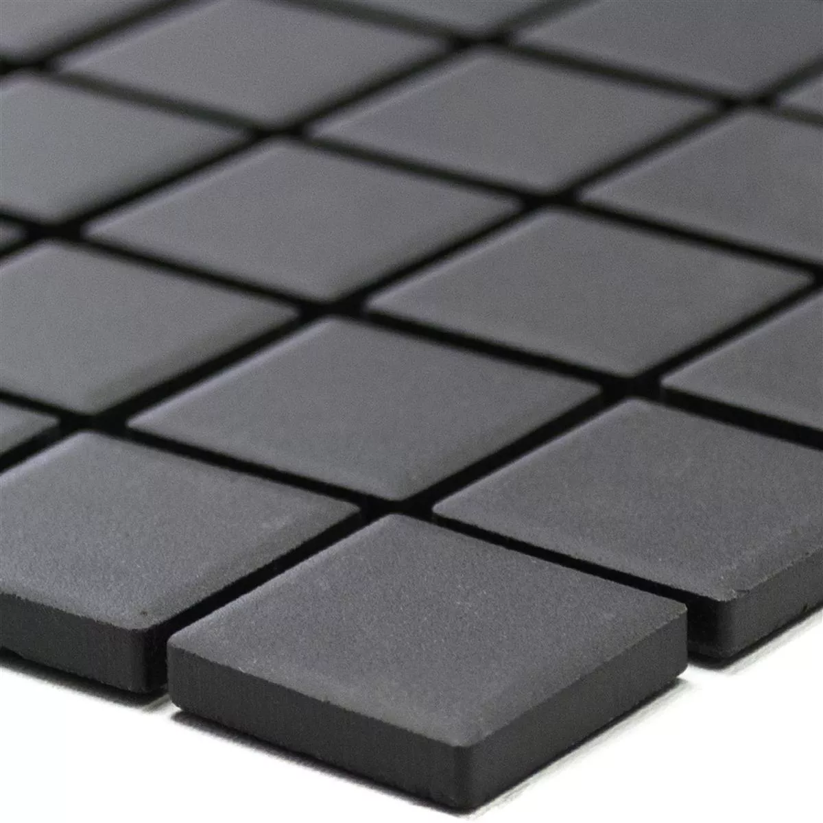 Retro Keramik Mosaik Stäbchen Schwarz Matt - 50er Jahre Design Für Wand & Außenbereich