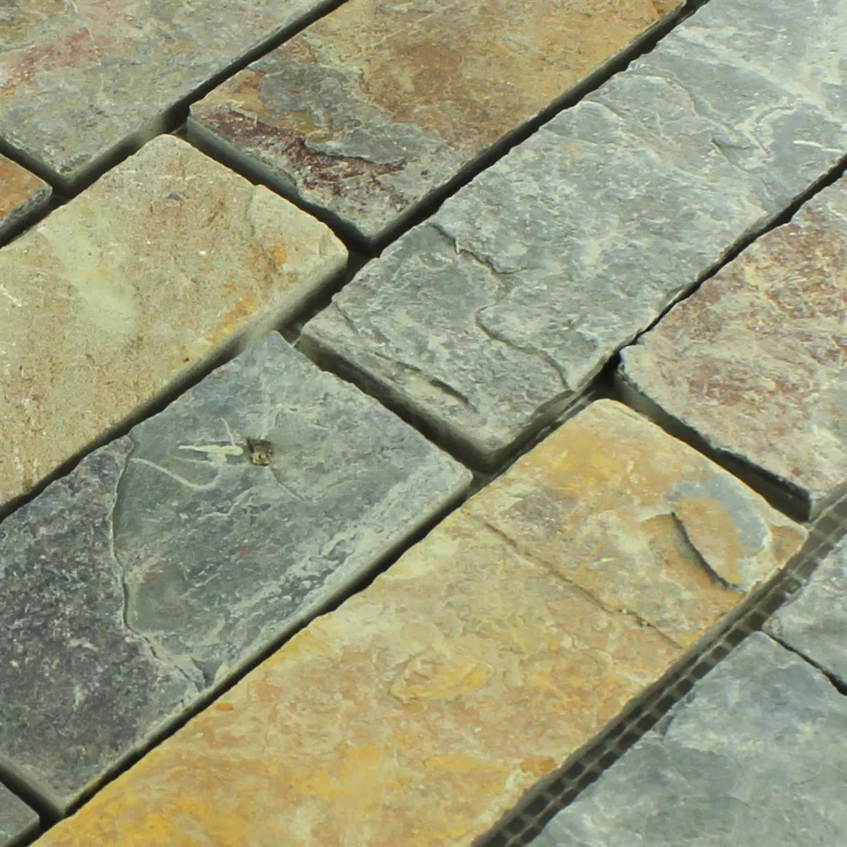 Muster von Mosaikfliesen Schiefer Gidley Rost Braun Brick