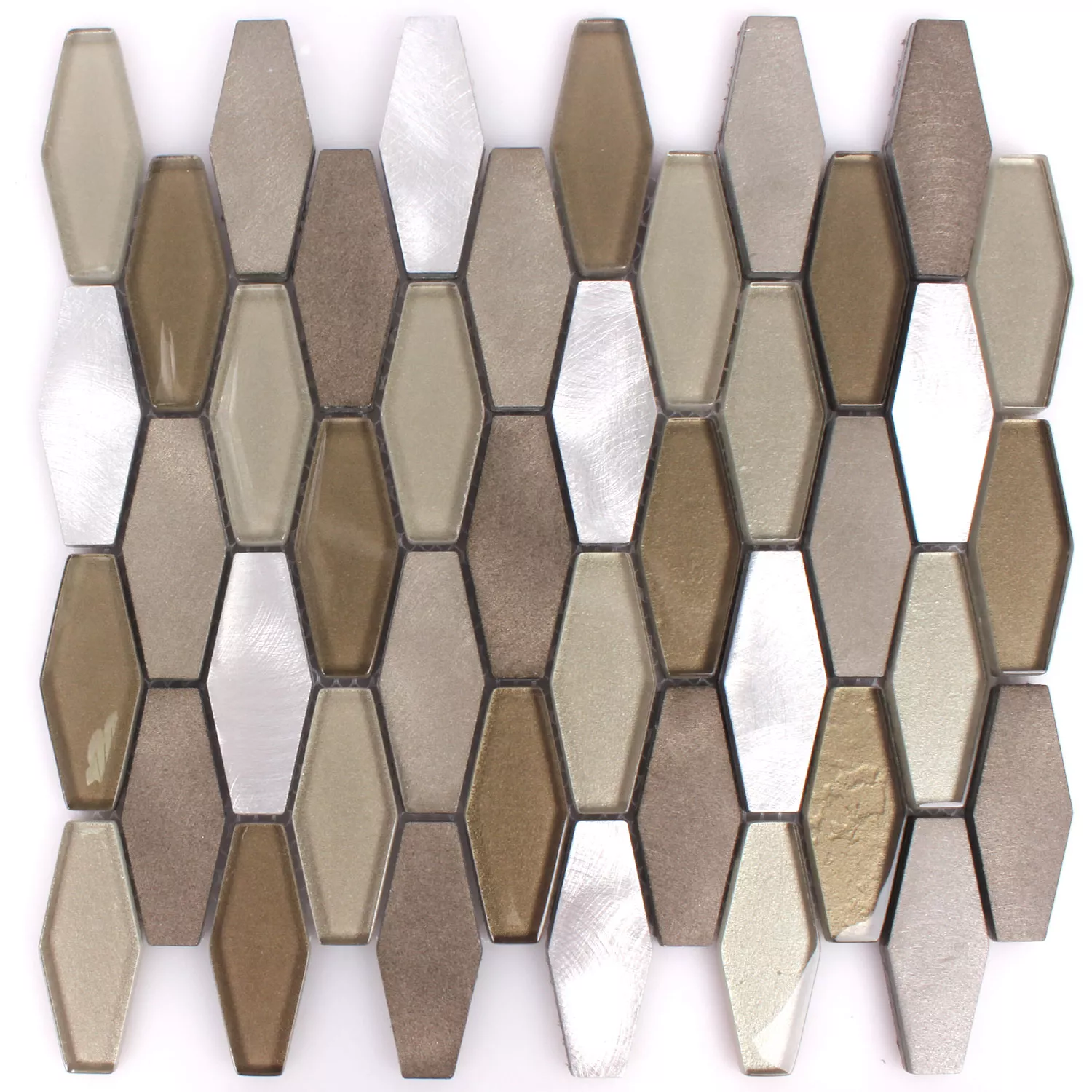 Muster von Mosaikfliesen Glas Metall Lupo Hexagon