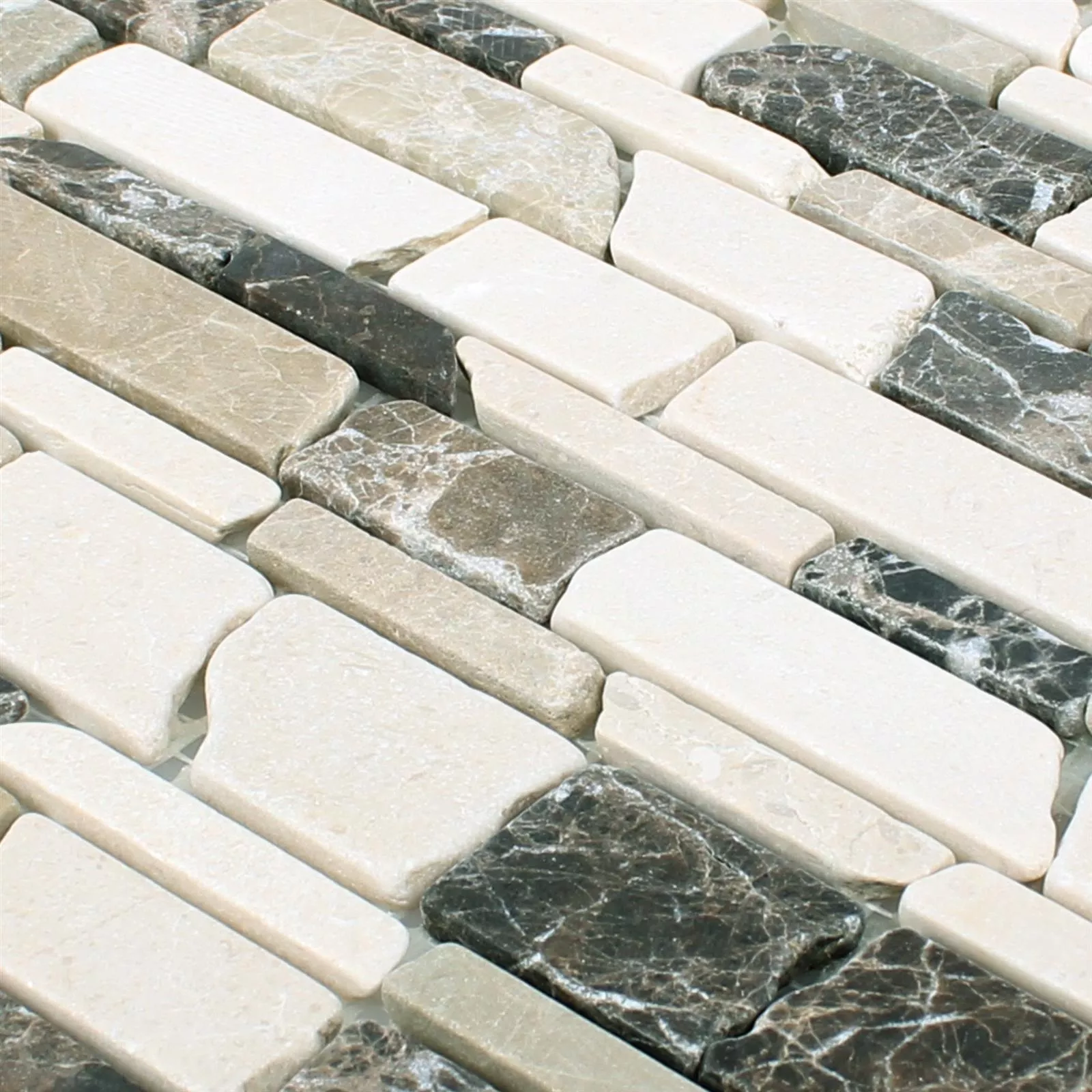 Mosaikfliesen Marmor Havel Brick Castanao Biancone