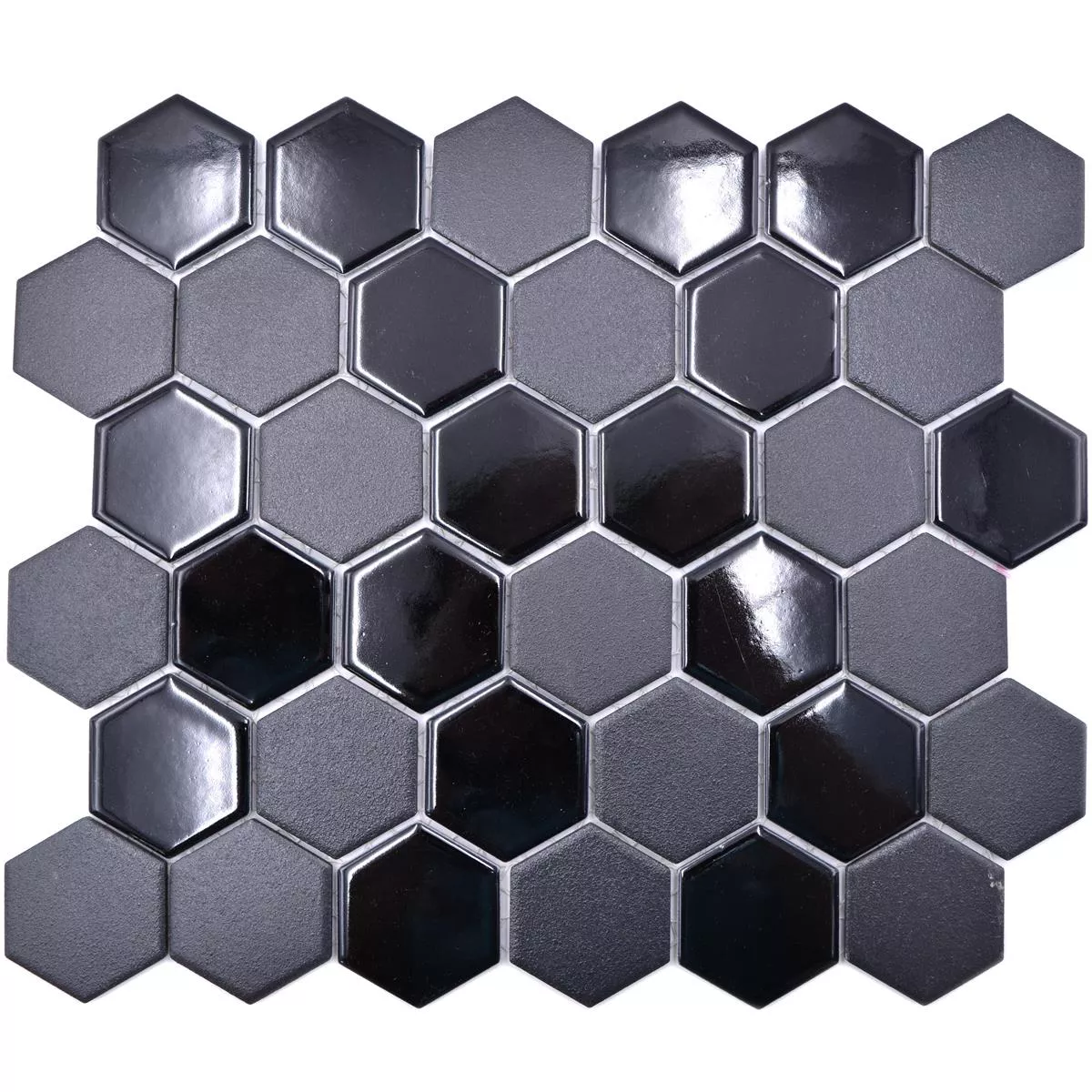 Keramikmosaik Tripolis Schwarz R10B Hexagon 51