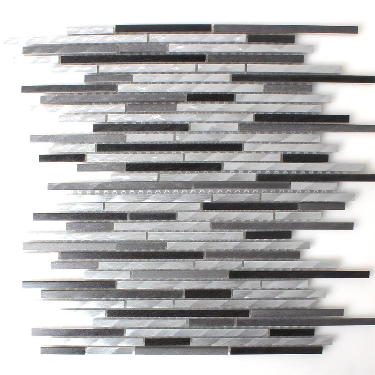 Muster von Mosaikfliesen Aluminium Verbund Schwarz Grau