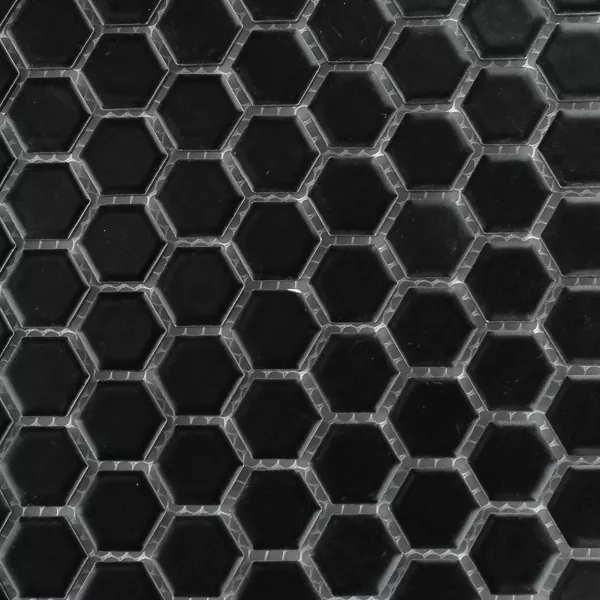 Mosaikfliesen Keramik Hexagon Schwarz Matt H23