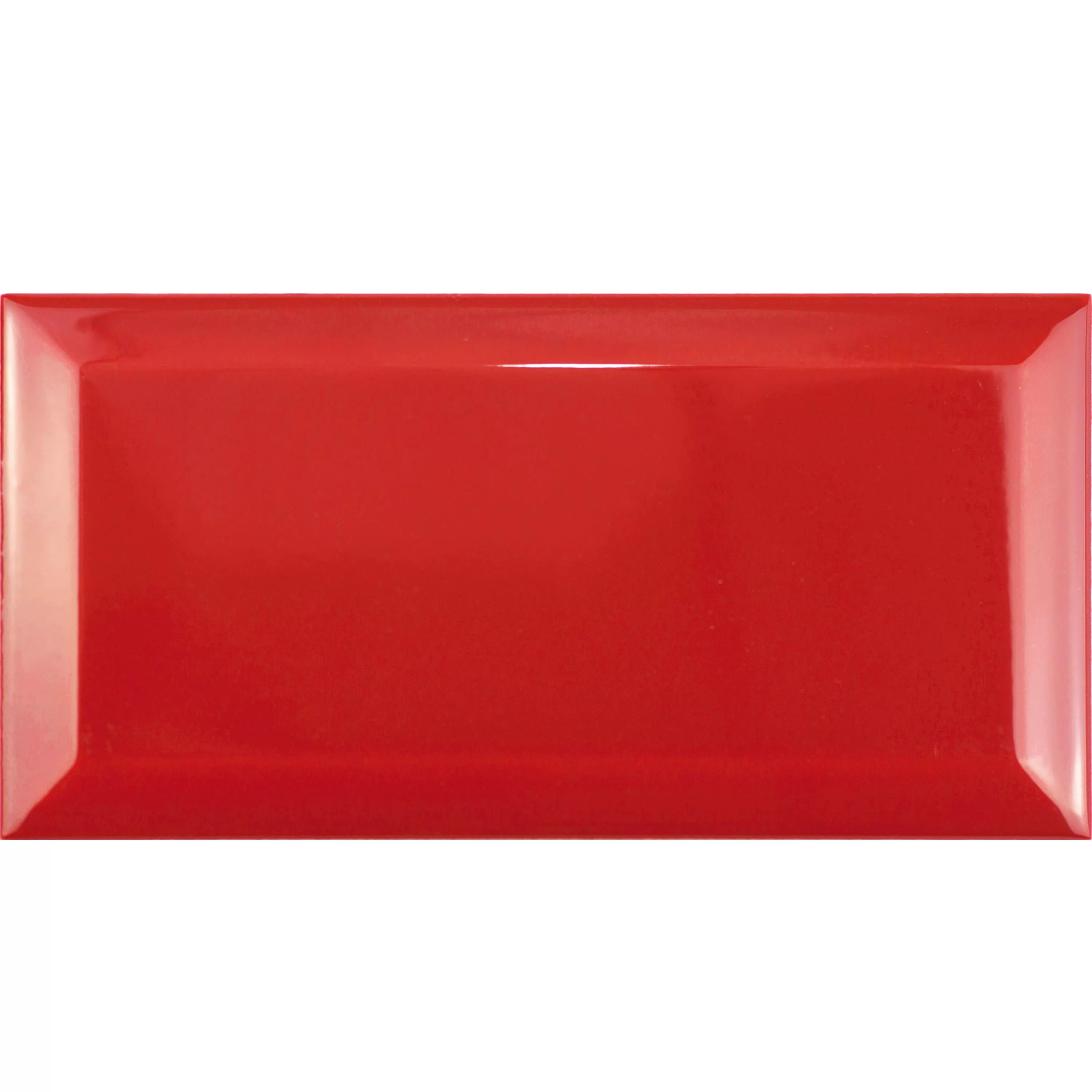 Metro Wandfliesen Brussel Facette 10x20x0,7cm Rojo Metro Wandfliesen Brussel Facette 10x20x0,7cm Rojo