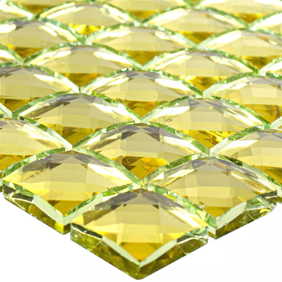 Glas Mosaikfliese Victoria Gold Quadrat 23