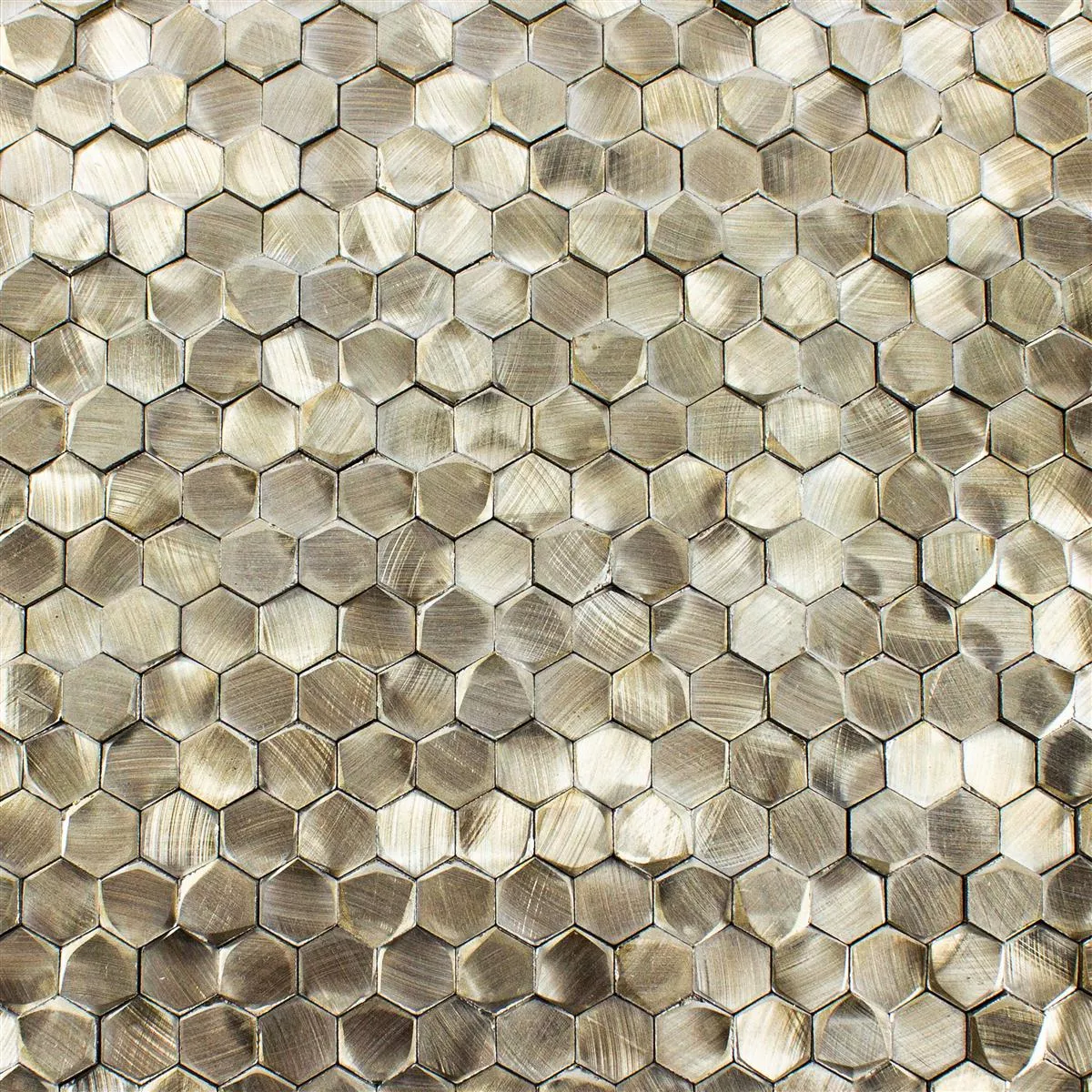 Muster von Aluminium Metall Mosaik Fliesen McAllen Gold