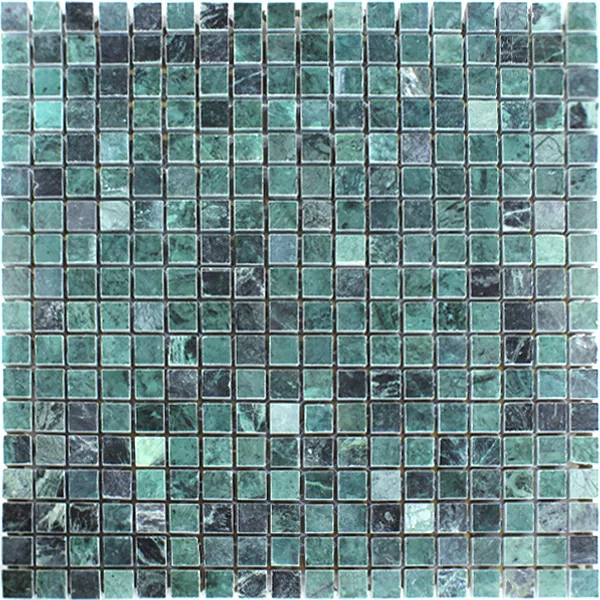 Muster von Mosaikfliesen Marmor Dunkel Grün Poliert