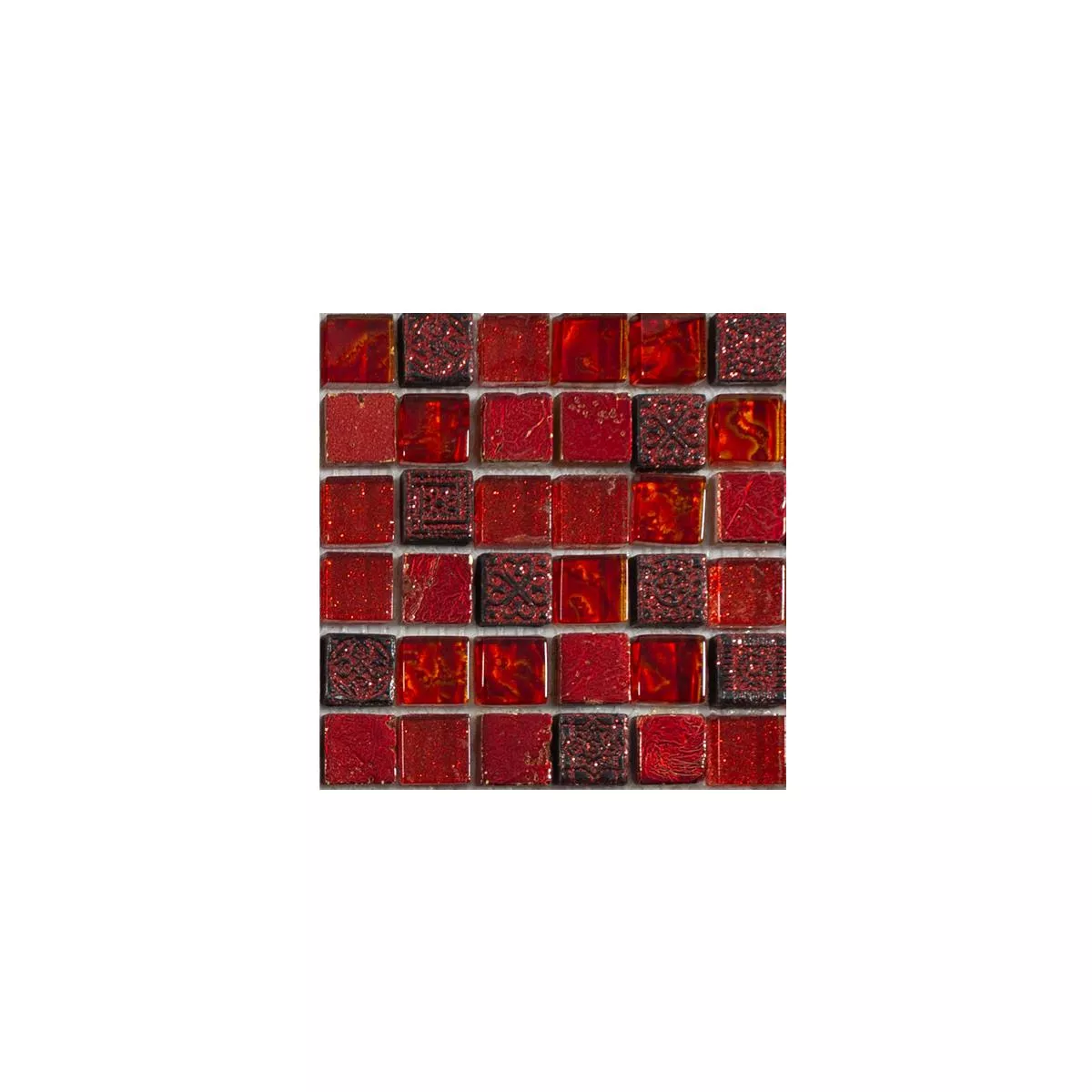 Muster von Glasmosaik Natursteinfliesen Cleopatra Rot