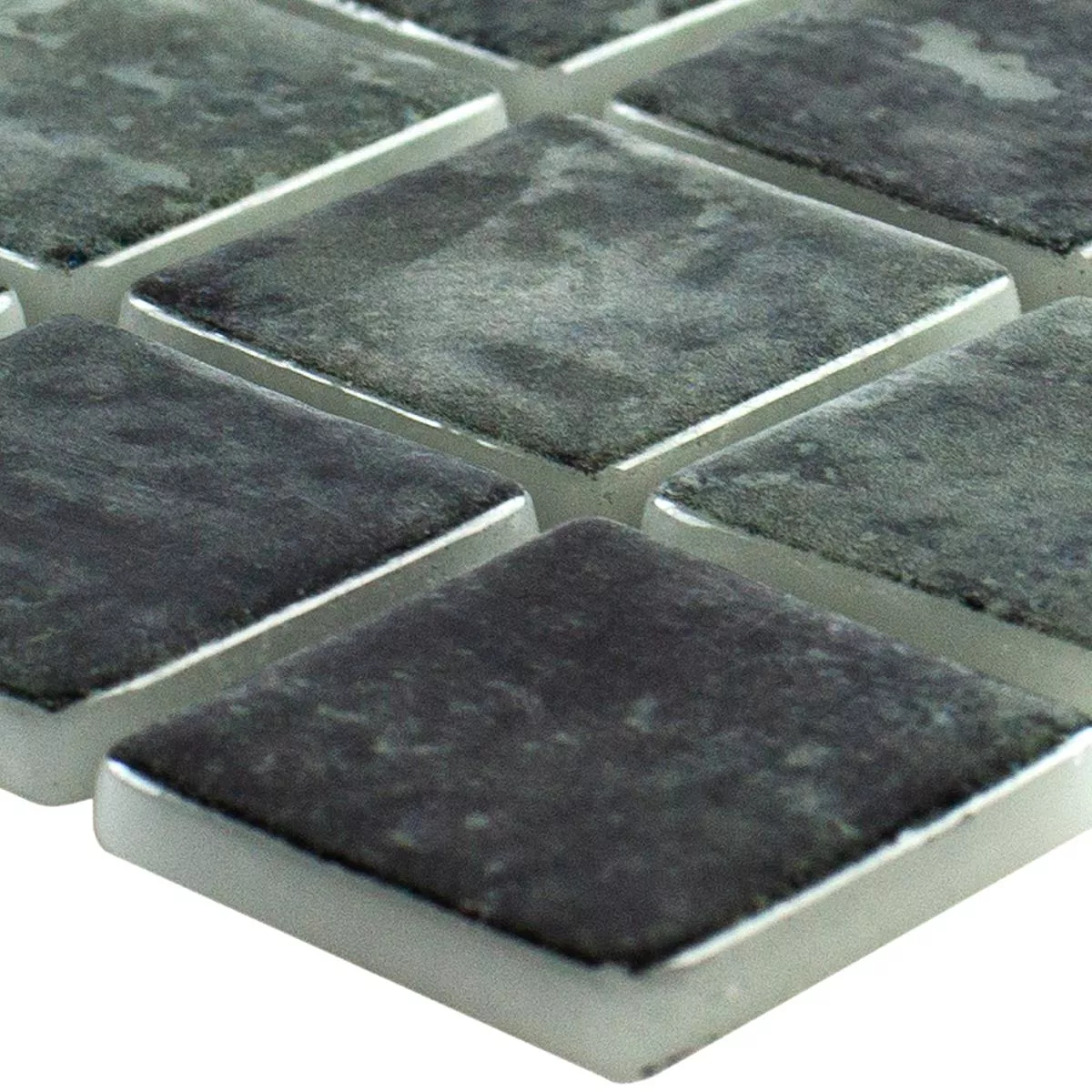 Muster von Glas Schwimmbad Mosaik Baltic Schwarz 25x25mm