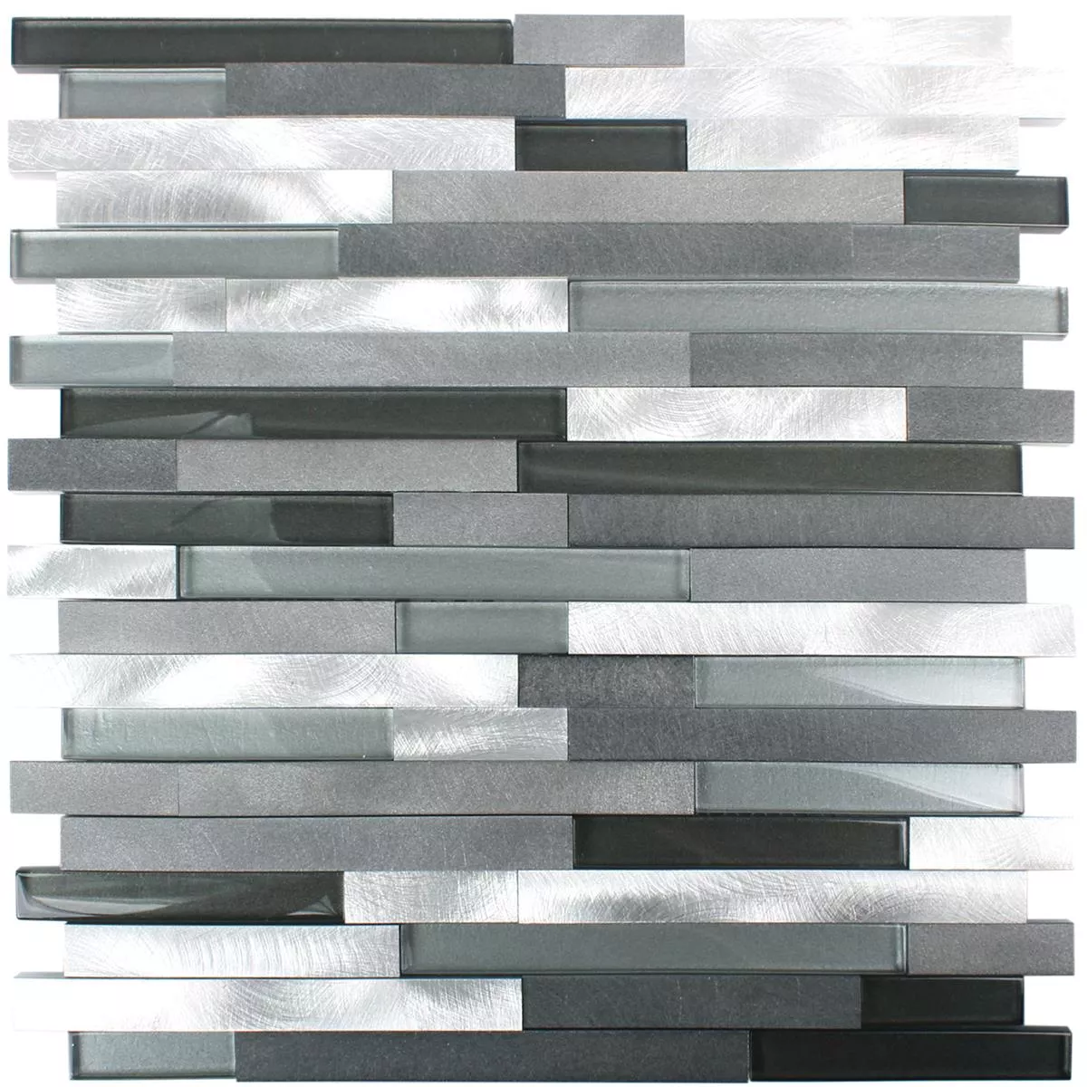 Muster von Mosaikfliesen Glas Metall Margariti Schwarz Silber
