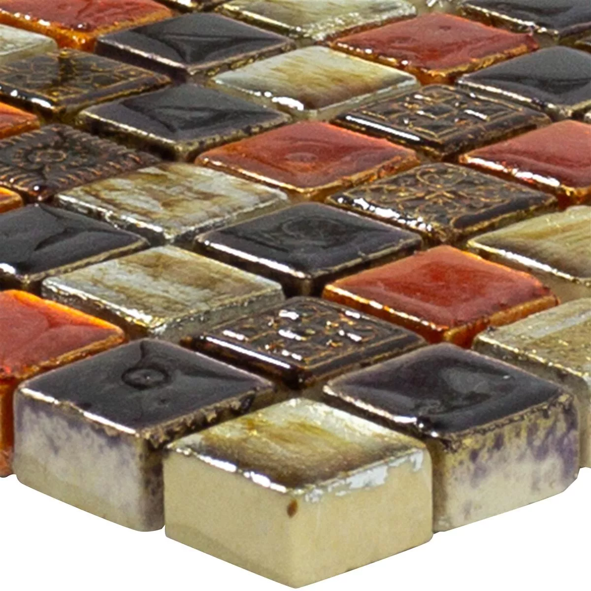 Naturstein Mosaikfliesen Toskana Rot Kupfer Mix