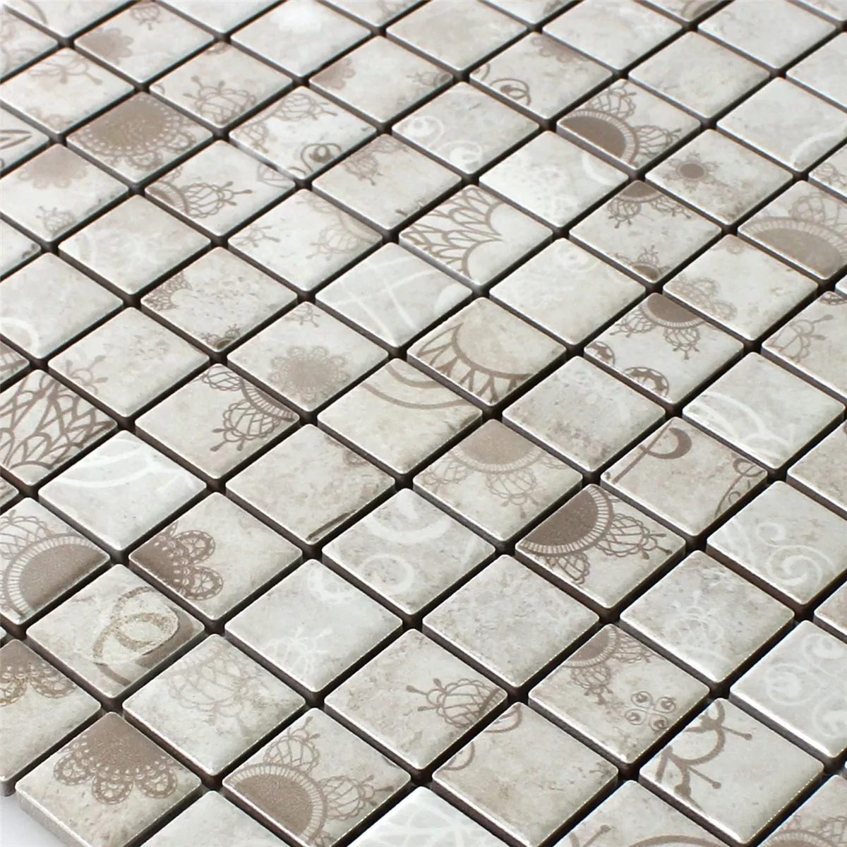 Muster von Mosaikfliesen Keramik Laceo Grau